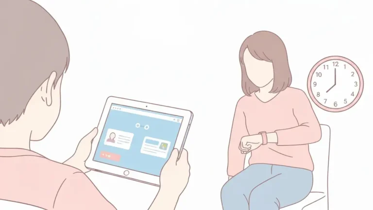 Dziecko grające na tablecie, rodzic obserwujący czas ekranu na zegarku – ilustracja limitu czasu