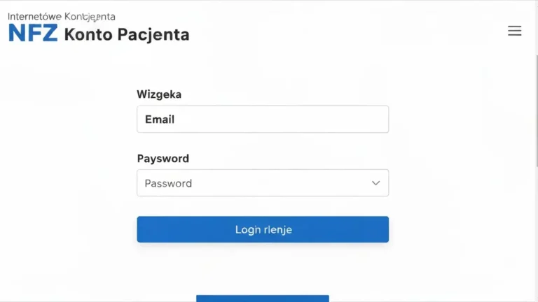 Ekran logowania do Internetowego Konta Pacjenta z widocznym interfejsem platformy NFZ