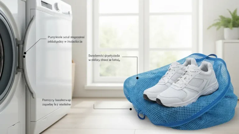 Buty sportowe w worku do prania w pralce automatycznej