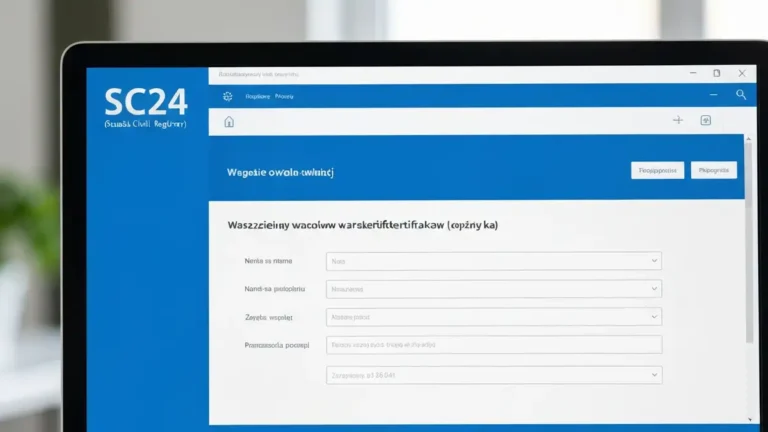 Ekran portalu SC24 z formularzem wniosku o odpis aktu małżeństwa, pokazujący pola do wpisania danych małżonków.