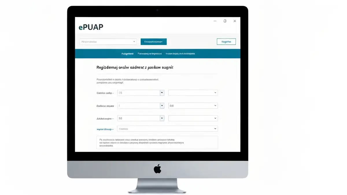 Ekran portalu ePUAP z formularzem zamelowania się online, wyświetlający pola do wypełnienia danych osobowych