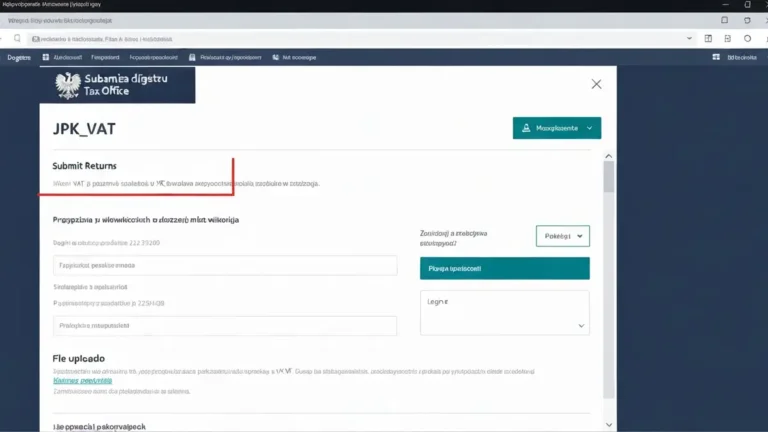 Ekran portalu Urządu Skarbowego z formularzem do wysyłania JPK_VAT – szczegółowa instrukcja krok po kroku