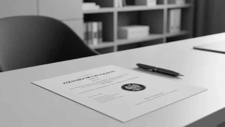 Dokument pełnomocnictwa ogólnego z podpisem mocodawcy na biurku z piórem