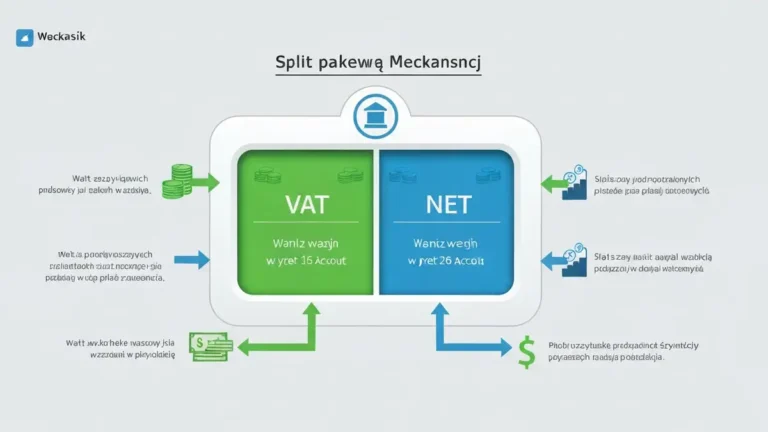 Schemat podzielonej płatności split payment – rachunek bankowy podzielony na część VAT i netto