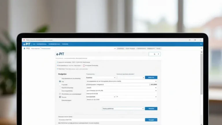Ekran komputera z widokiem e-PIT-u w systemie Ministerstwa Finansów