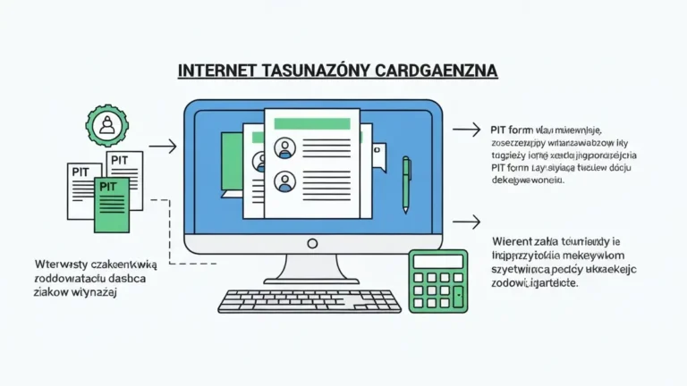 Odliczenie ulgi na internet w deklaracji PIT 2025 – ikony komputera, dokumentu i kalkulatora
