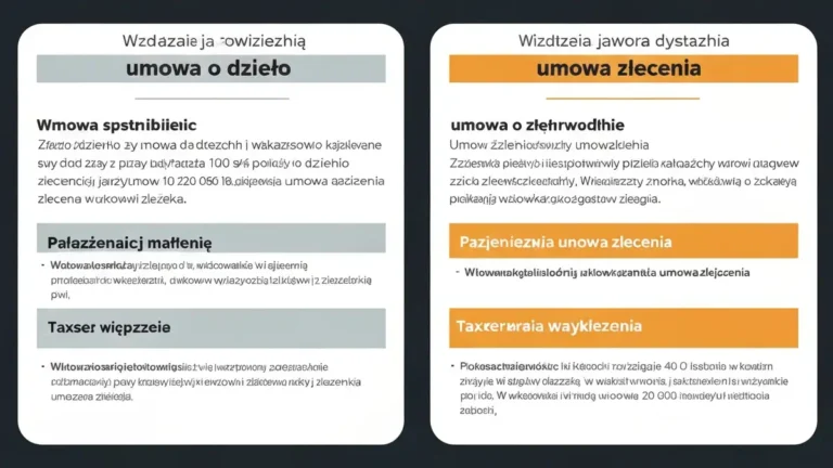 Porównanie umowy o dzieło i umowy zlecenia – tabela różnic